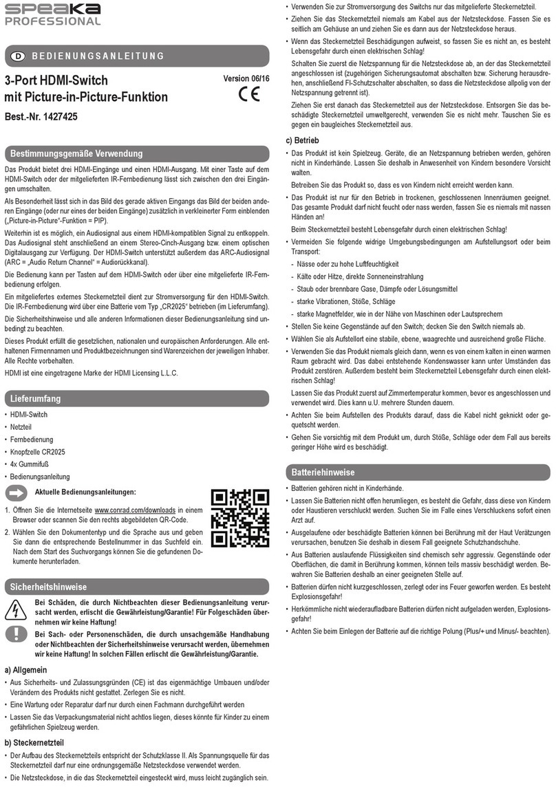 Speaka Professional 1427425 User manual