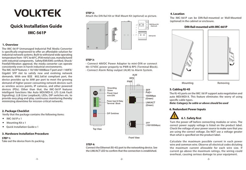 VOLKTEK IMC-561P Quick installation guide