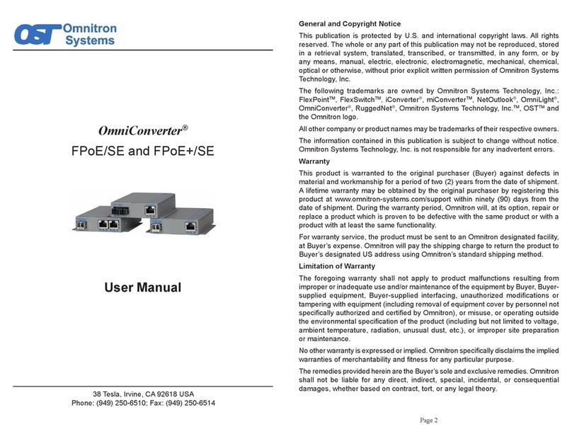 Omnitron Systems OmniConverter FPoE/SE User manual