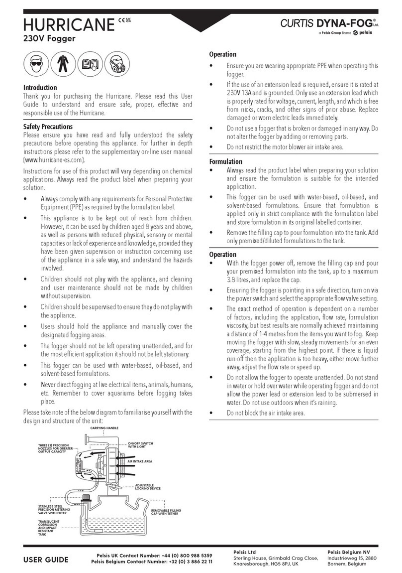Pelsis Curtis Dyna-Fog Hurricane instructions