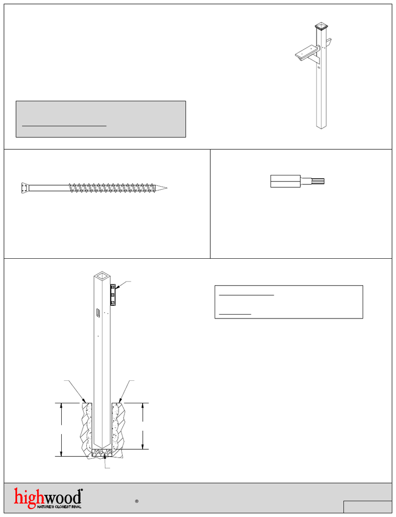 highwood Home & Garden Hazleton Mailbox Post Assembly guide