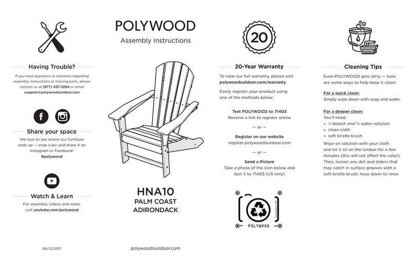 Polywood PALM COAST ADIRONDACK HNA10 User manual