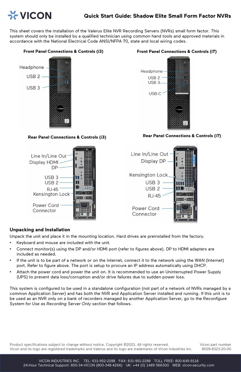 Vicon Valerus Shadow Elite quick start guide