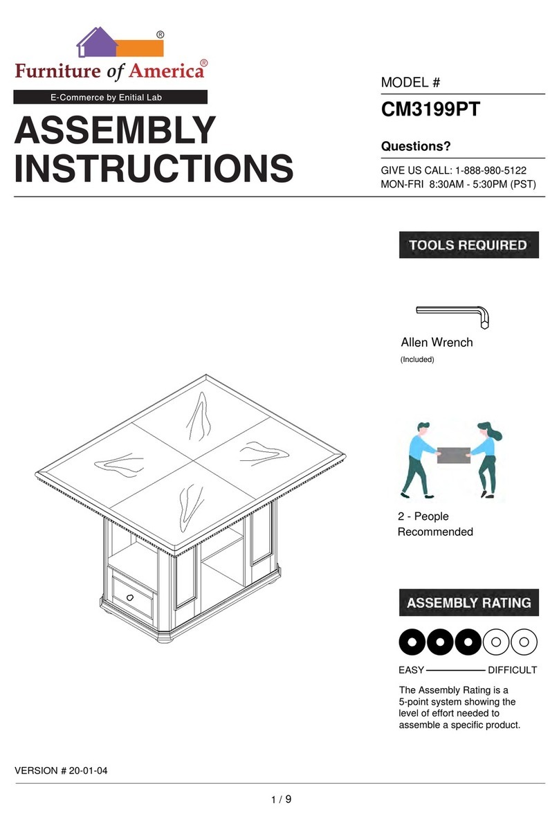 Furniture of America CM3199PT Assembly instructions Furniture of America CM3199PT Assembly instructions