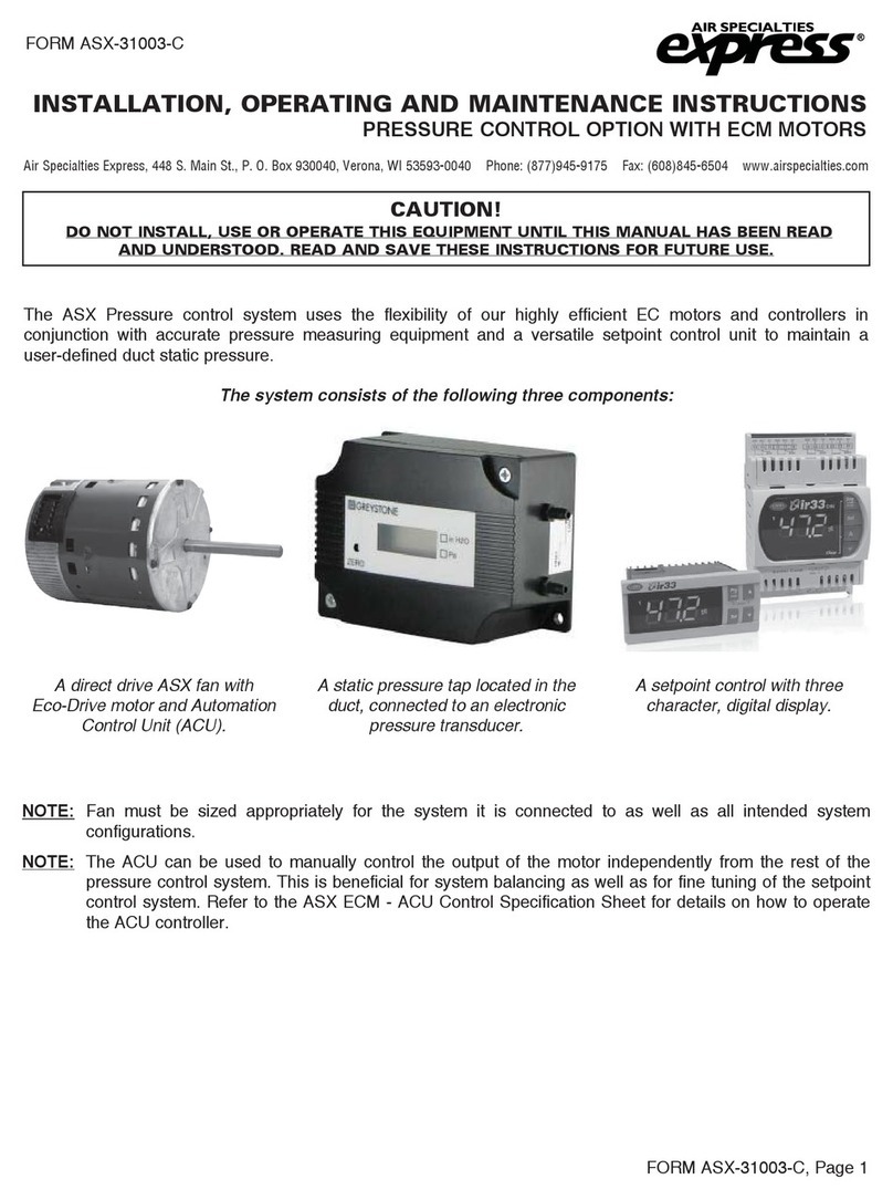 Express ASX-31003-C Installation, operating and maintenance instructions