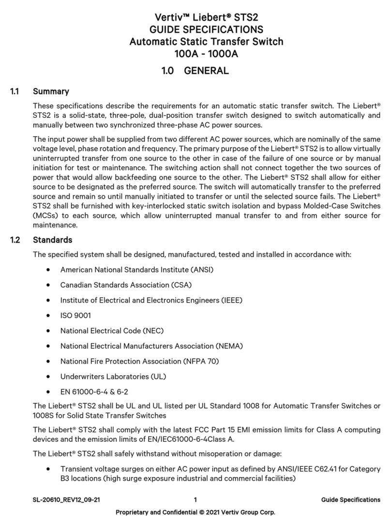 Vertiv Liebert STS2 Guide specifications Vertiv Liebert STS2 Guide specifications