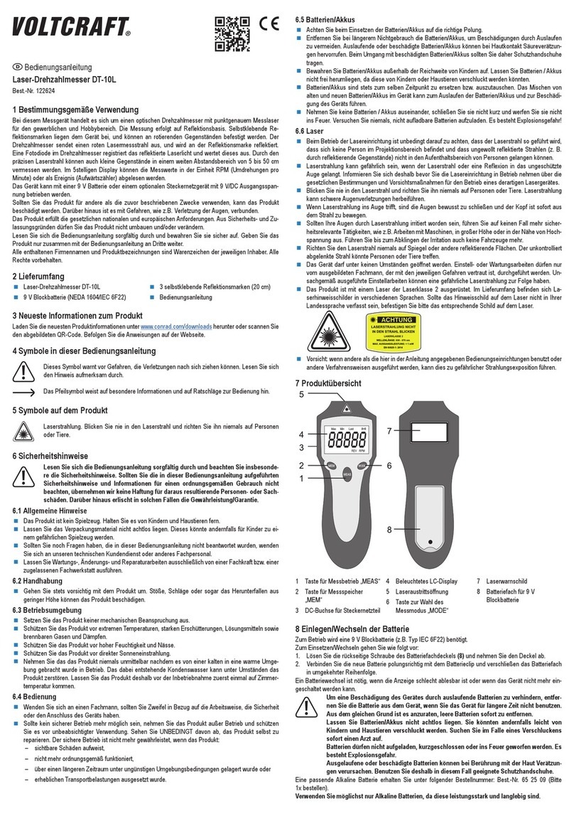 VOLTCRAFT DT-10L operating instructions