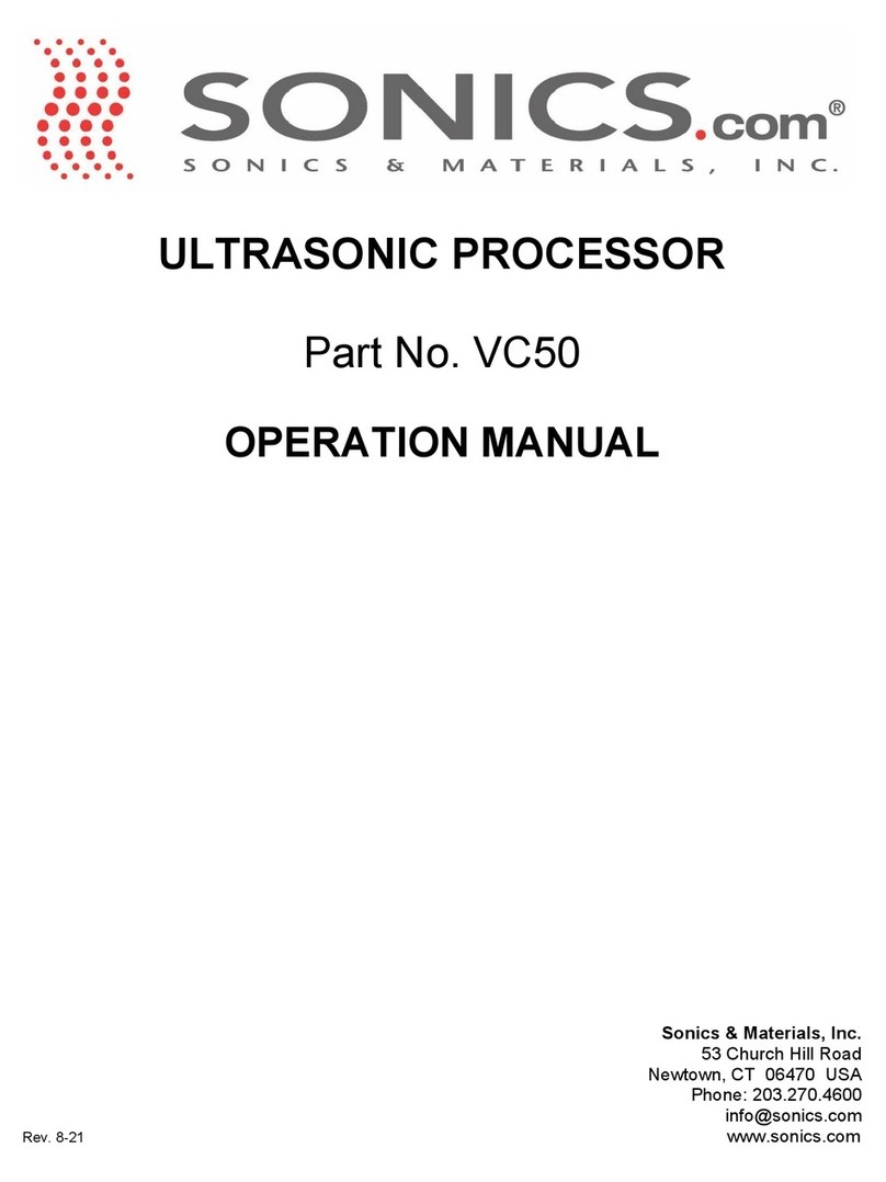Sonics VC50 Operation manual