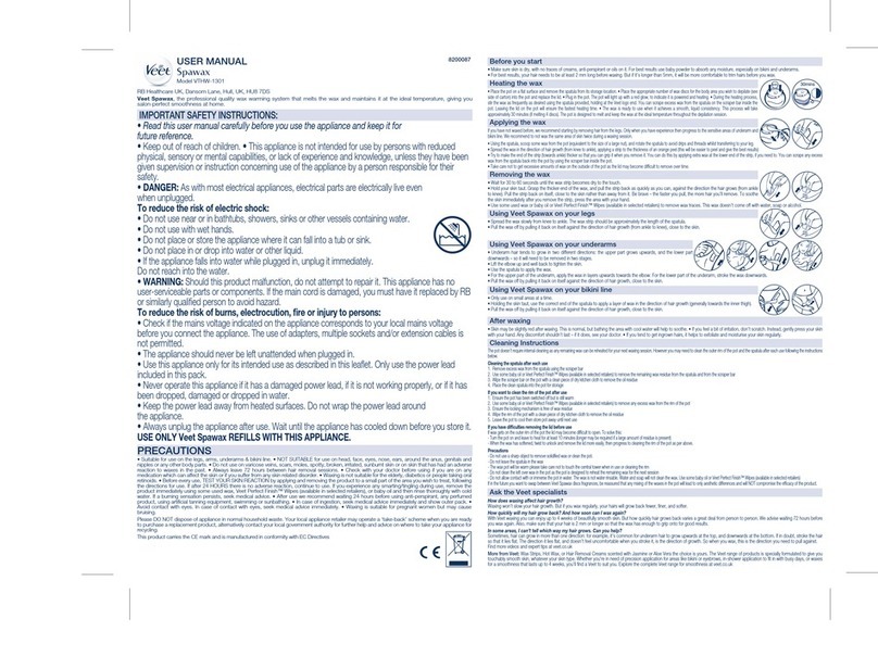 Veet Spawax user manual