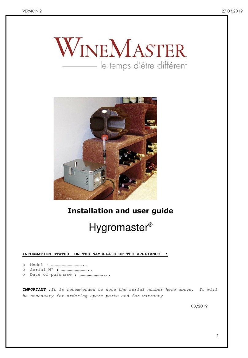 Wine Master Hygromaster Installation and user guide Wine Master Hygromaster Installation and user guide