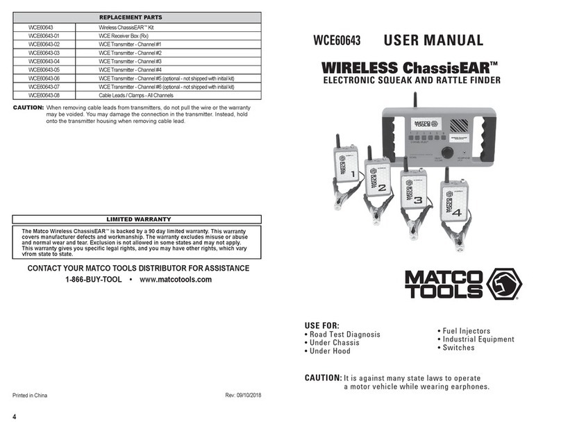 Matco Tools WIRELESS ChassisEAR WCE60643 User manual