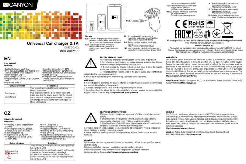 Canyon CNE-CCA02 quick guide