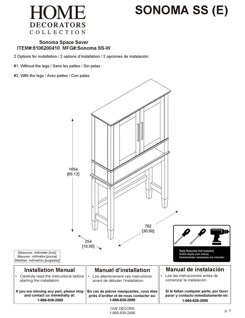 Home Decorators Collection SONOMA SS installation manual Home Decorators Collection SONOMA SS installation manual
