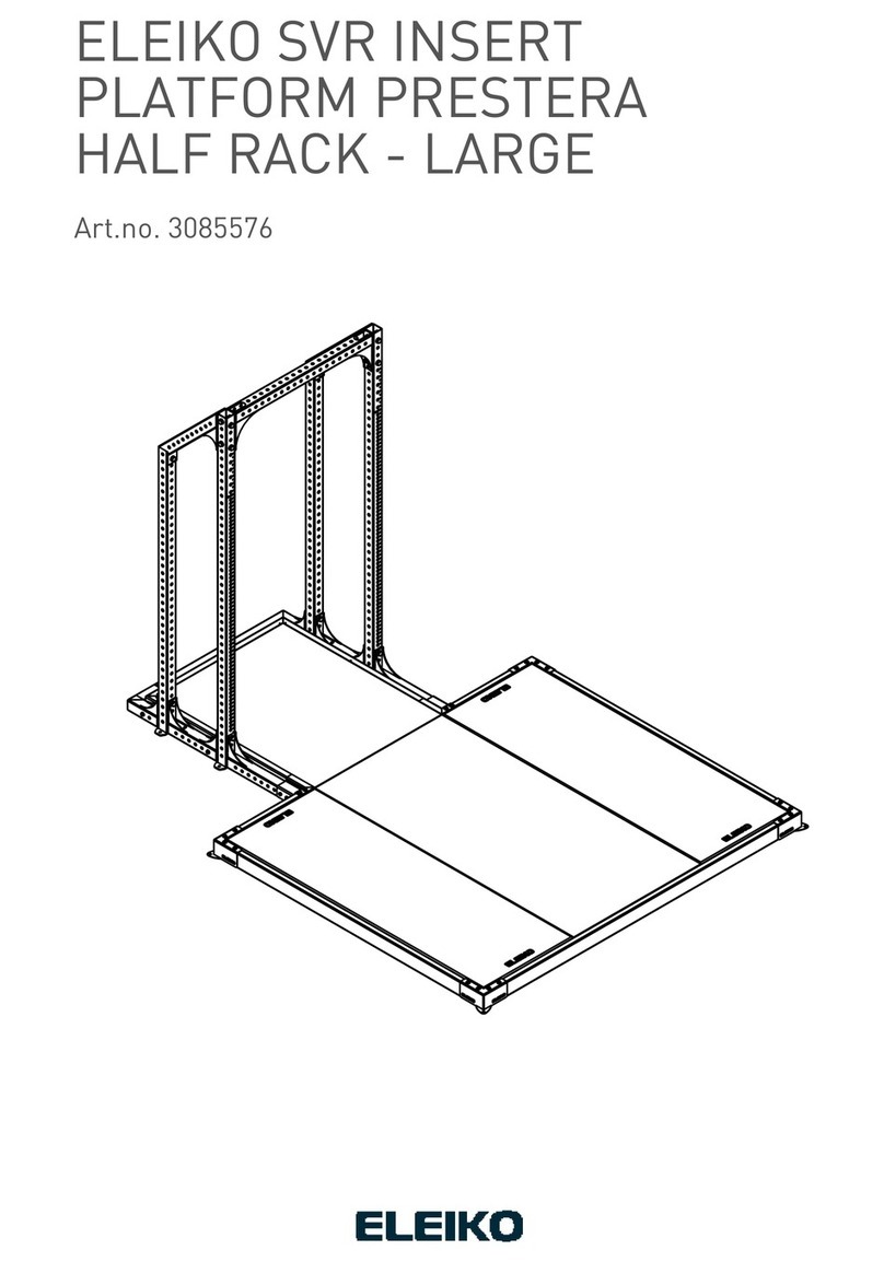 Eleiko SVR INSERT PLATFORM PRESTERA HALF RACK LARGE user manual