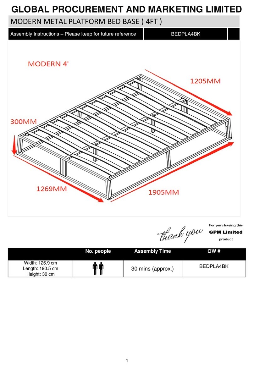 GPM BEDPLA4BK User manual GPM BEDPLA4BK User manual