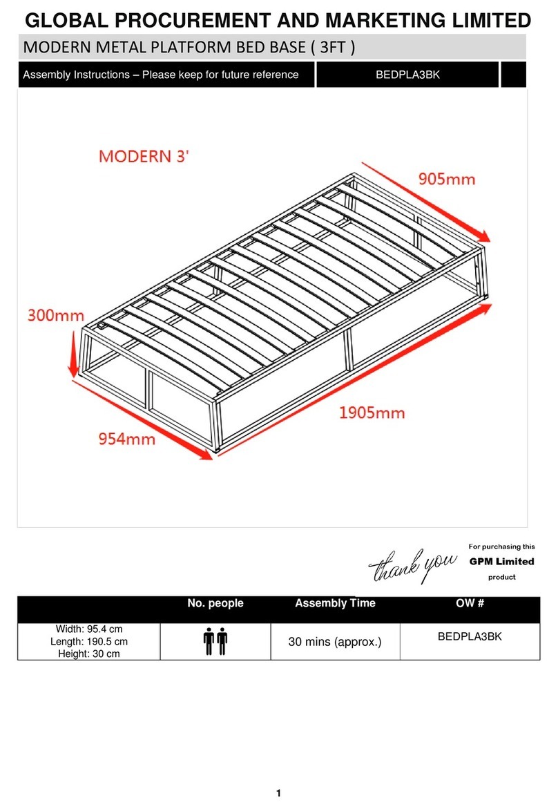 GPM BEDPLA3BK User manual GPM BEDPLA3BK User manual