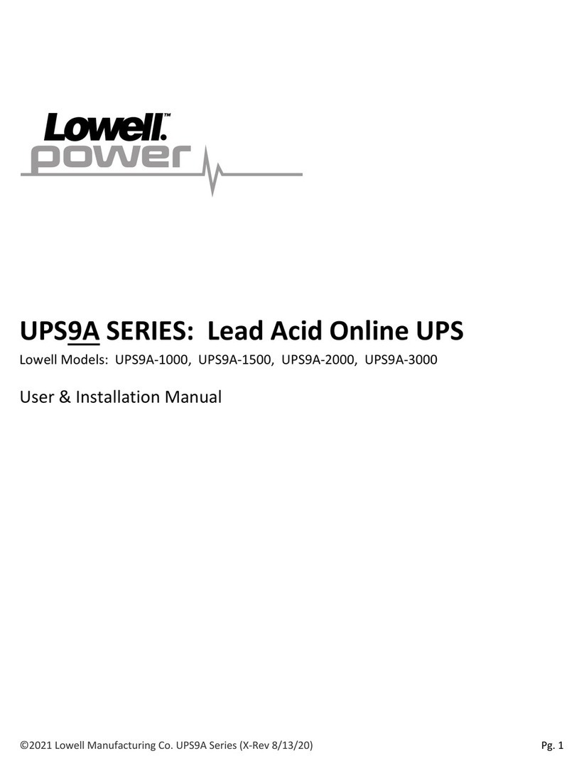 Lowell power UPS9A Series Guide Lowell power UPS9A Series Guide