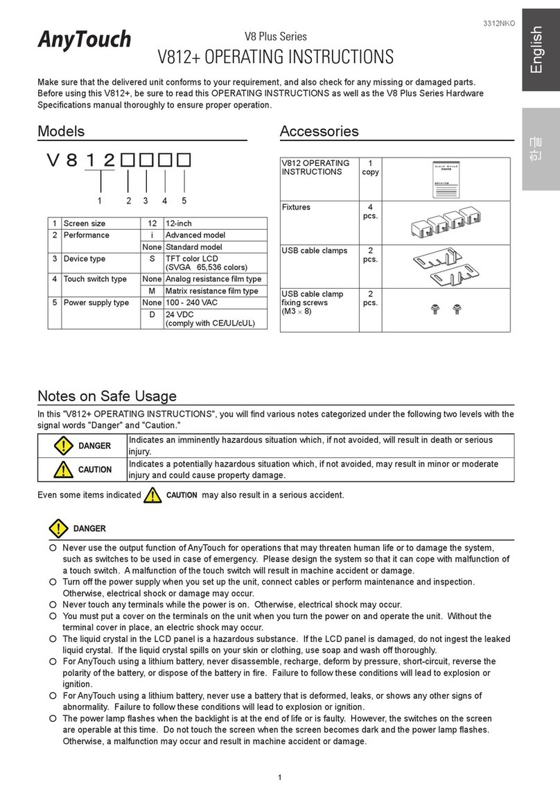 RS Automation AnyTouch V8 Plus Series operating instructions
