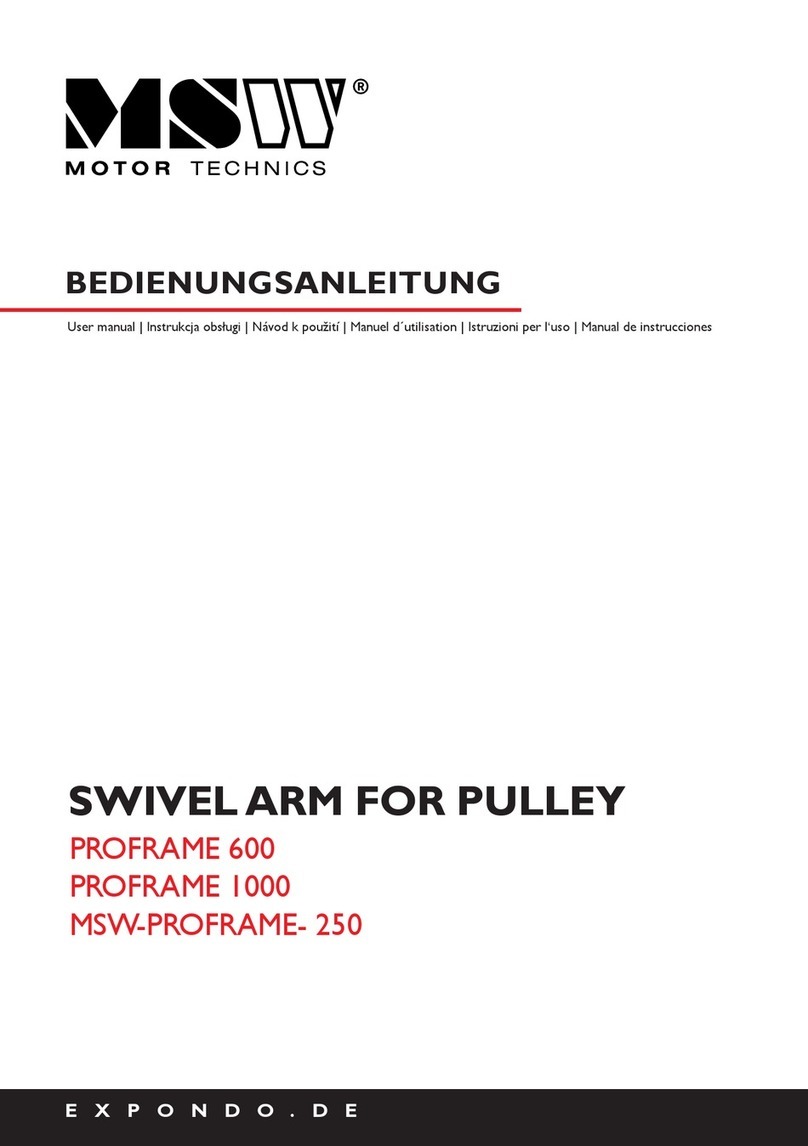 MSW PROFRAME 600 user manual