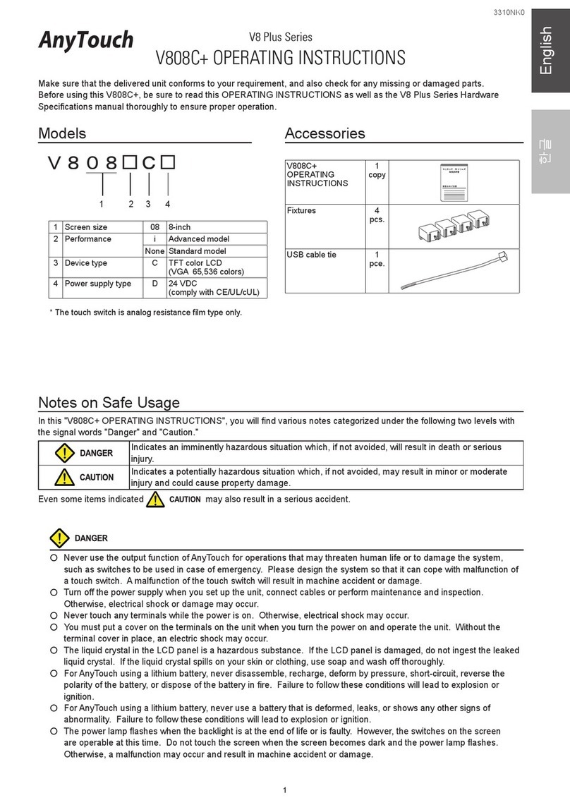 RS Automation AnyTouch V8 Plus Series operating instructions