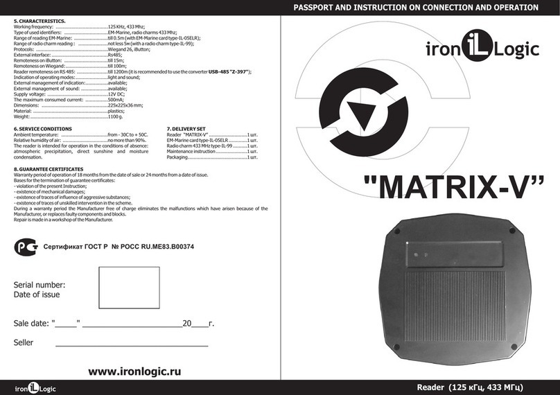 Iron logic MATRIX-V Instruction manual
