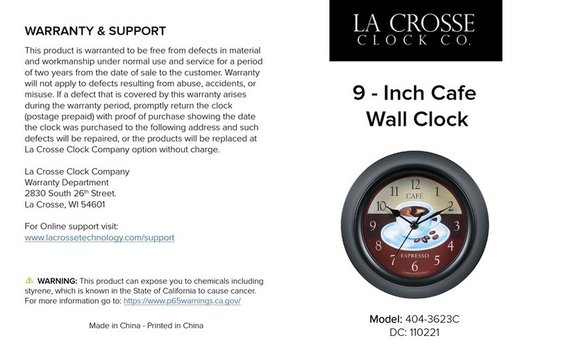 LA CROSSE CLOCK 404-3623C manual