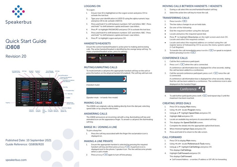 Speakerbus iD808 quick start guide