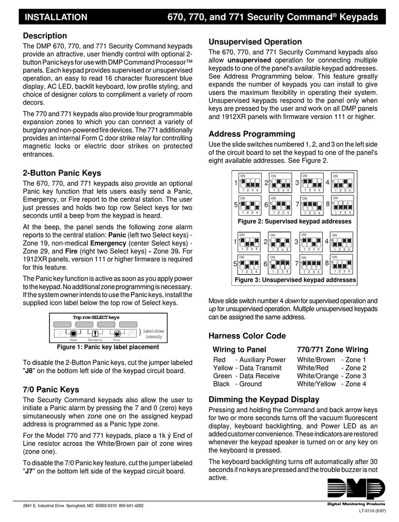 DMP Electronics Security Command 670 User manual