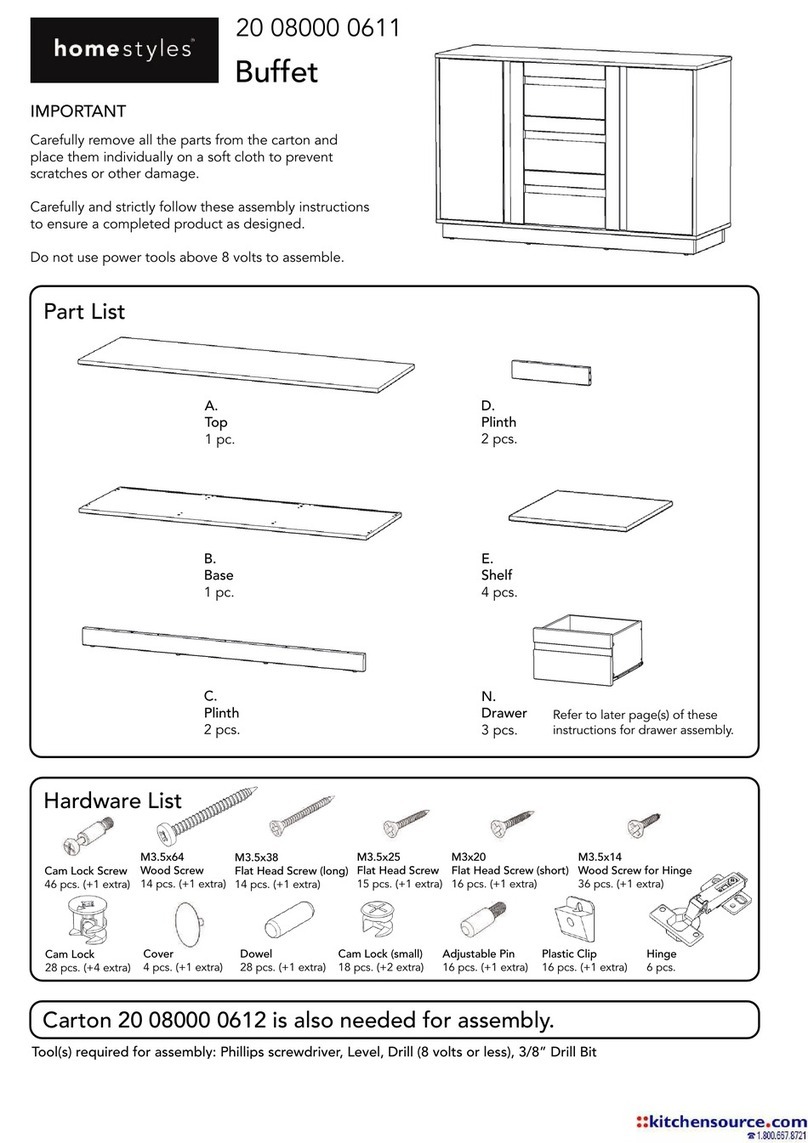 Home Styles 20 08000 0611 Assembly instructions
