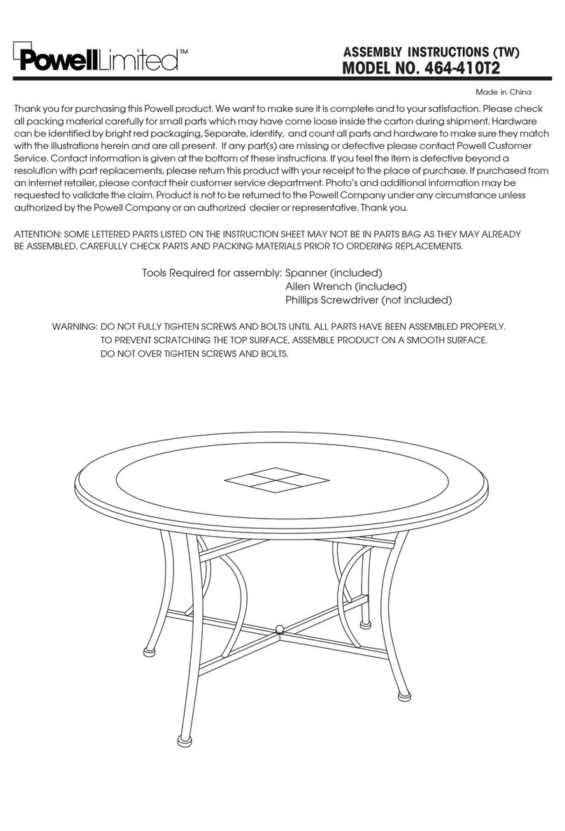 Powell 464-410T2 Assembly instructions