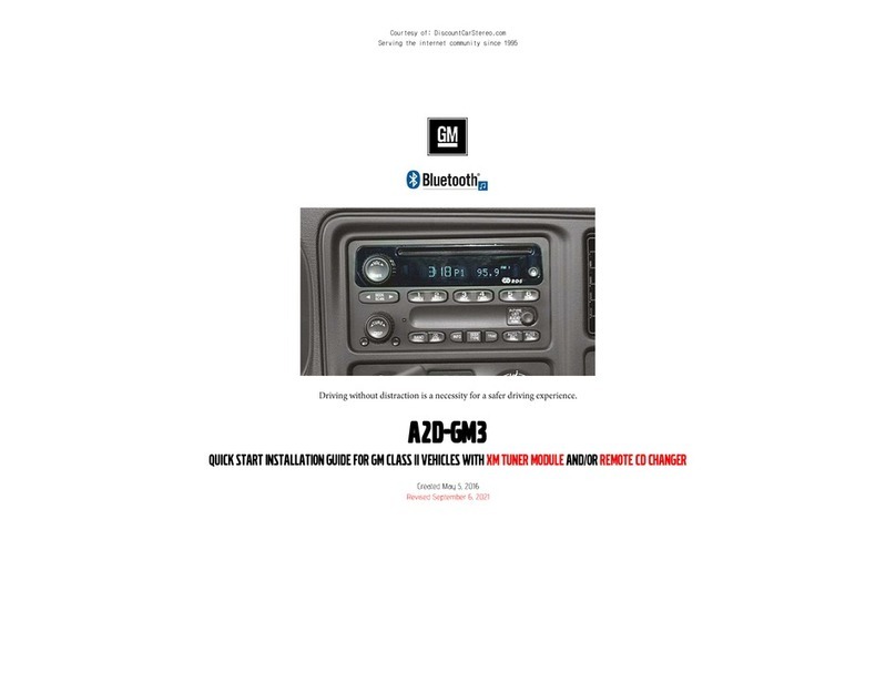 Discount Car Stereo A2D-GM3 Quick start installation guide