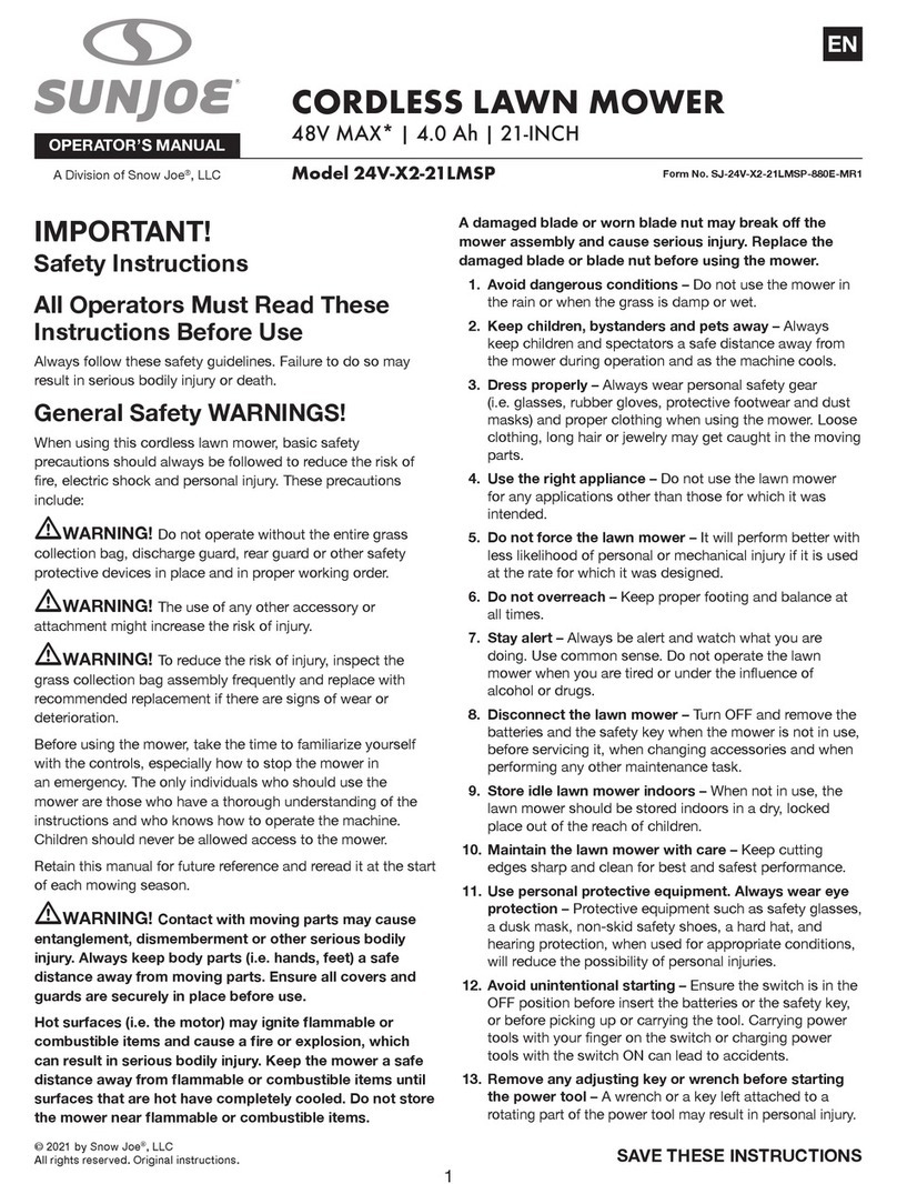 sunjoe 24V-X2-21LMS User manual sunjoe 24V-X2-21LMS User manual