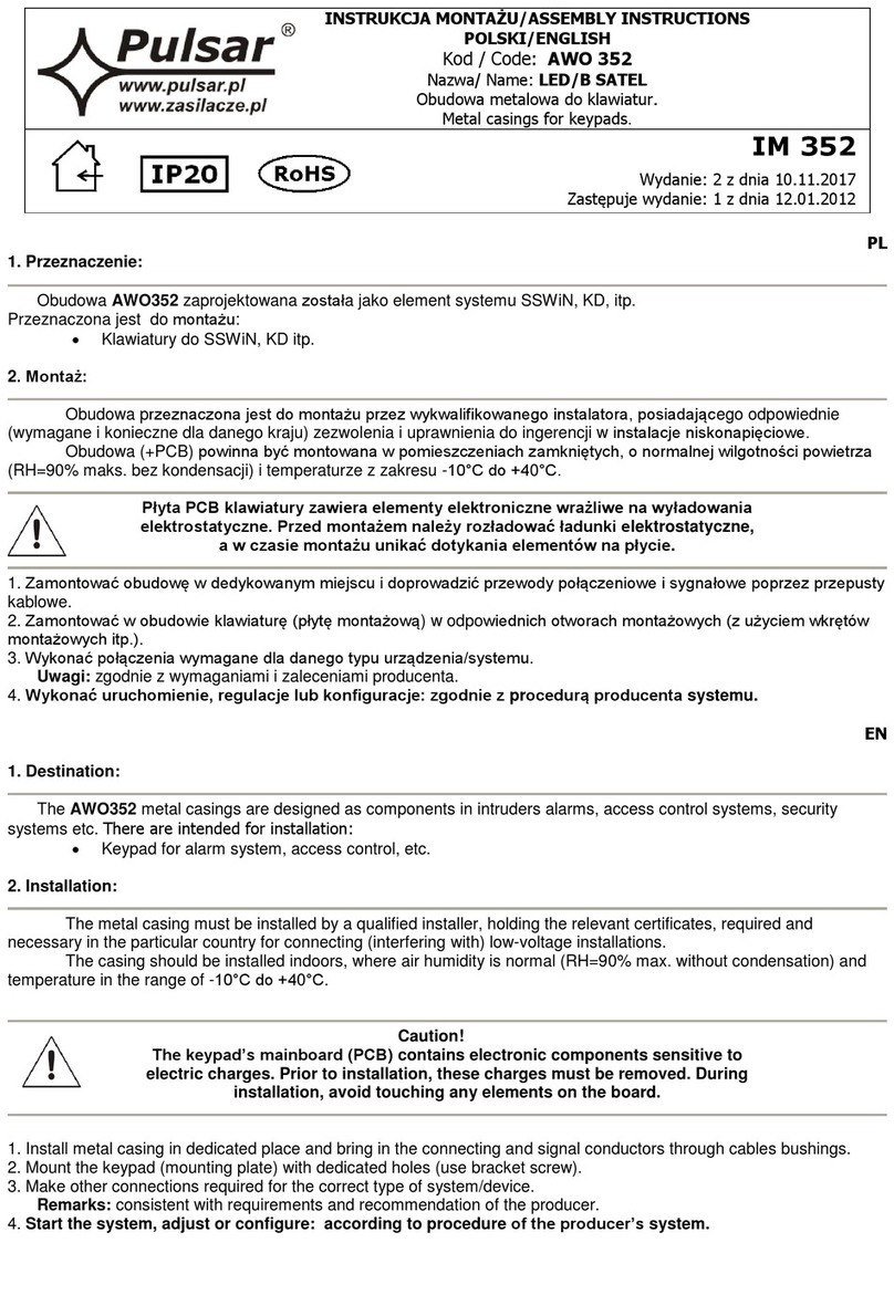 Pulsar LED/B SATEL User manual Pulsar LED/B SATEL User manual