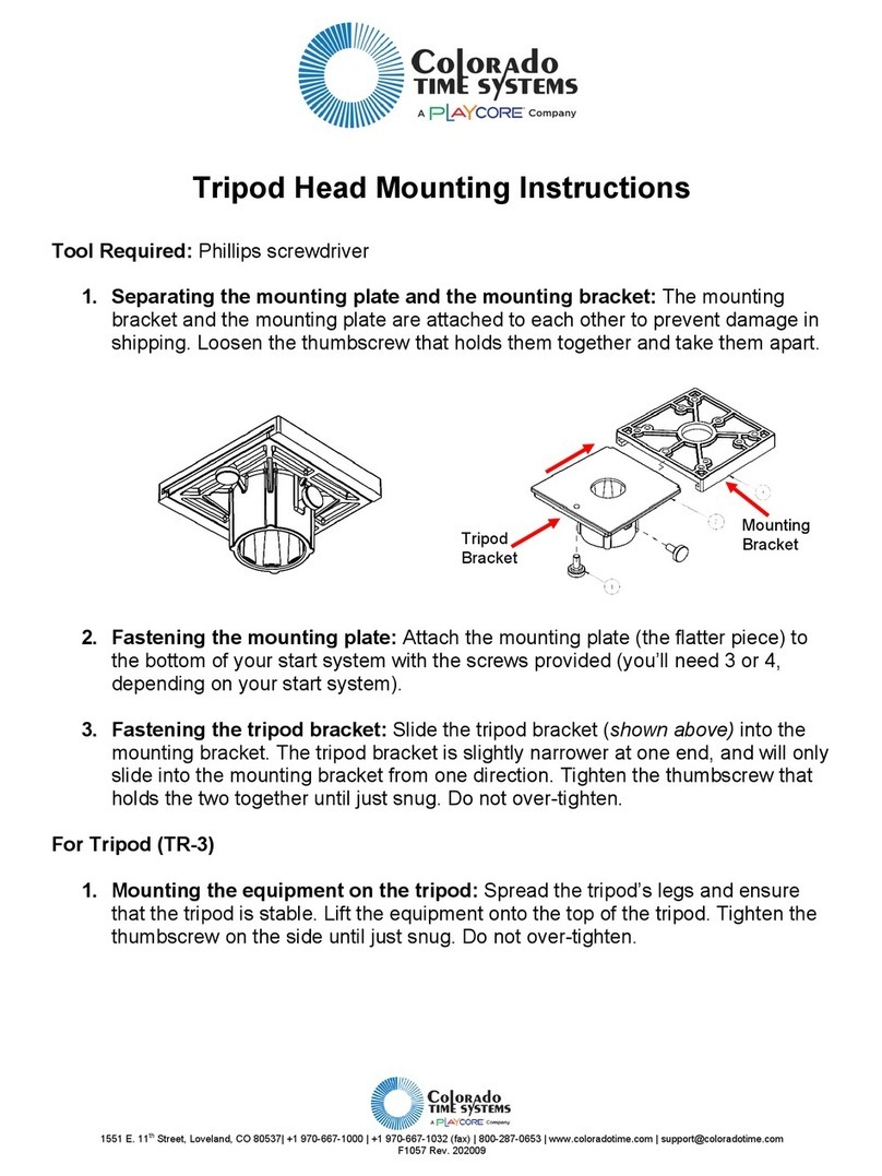 Playcore Colorado time systems TR-3 Mounting instructions