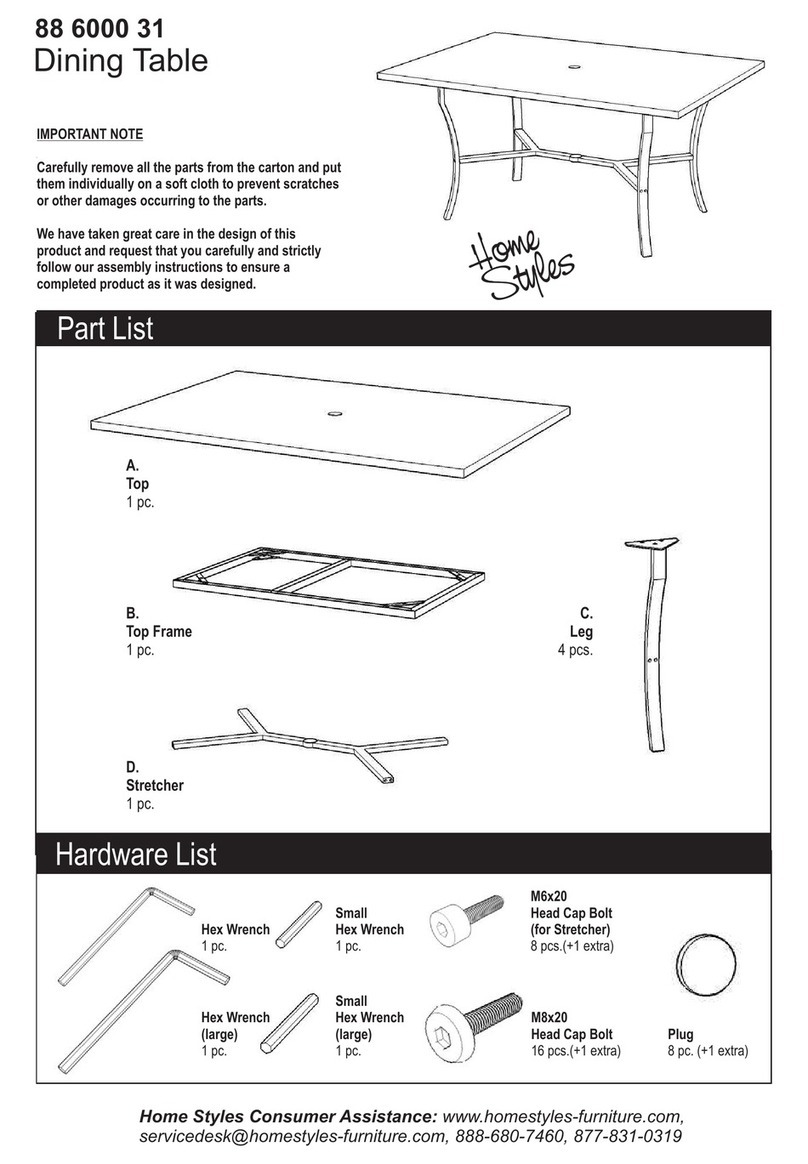 Home Styles 88 6000 31 manual Home Styles 88 6000 31 manual