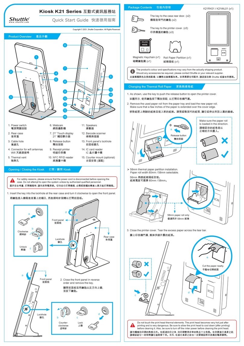 Shuttle Kiosk K21 Series User manual