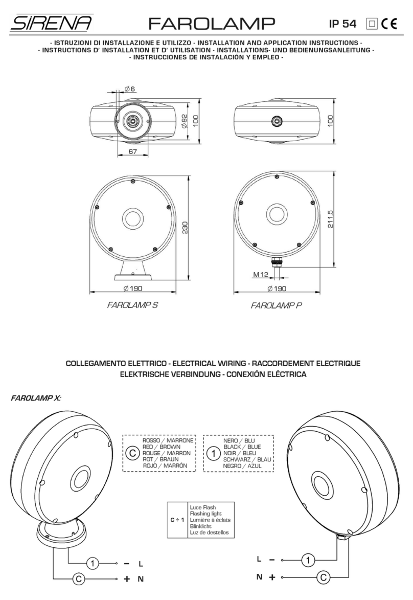 Sirena ELECTRA FAROLAMP LED S User guide