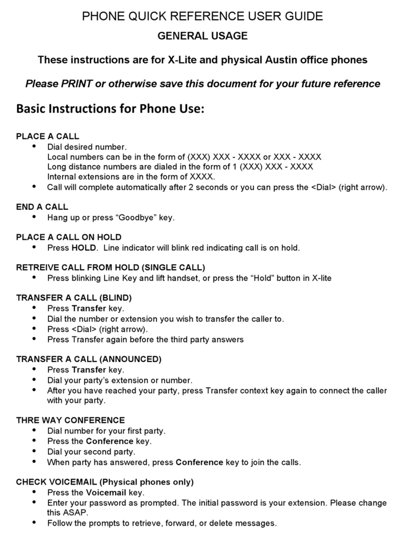 Stratford Labs X-Lite Quick reference user guide