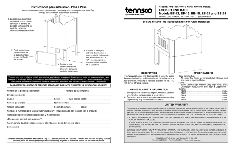 Tennsco EB-12 Assembly Instructions/Parts Manual Tennsco EB-12 Assembly Instructions/Parts Manual