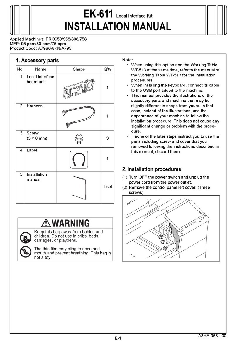 Konica Minolta EK-611 installation manual
