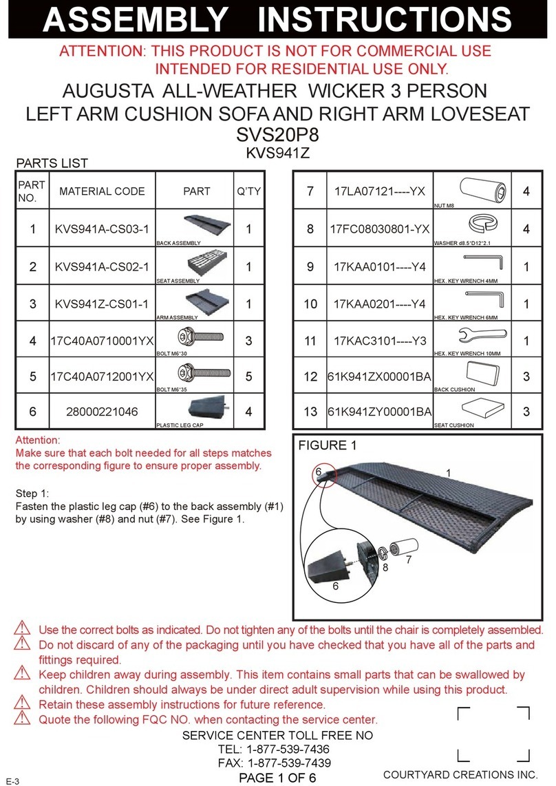 Courtyard Creations SVS20P8 Assembly instructions Courtyard Creations SVS20P8 Assembly instructions
