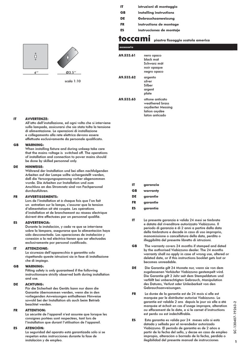 Viabizzuno toccami A9.533.61 Installing instructions