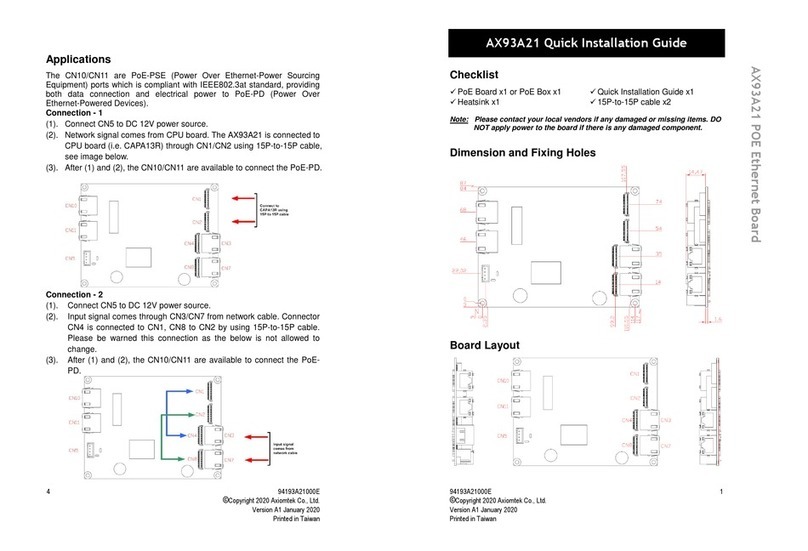 AXIOMTEK AX93A21 Quick installation guide
