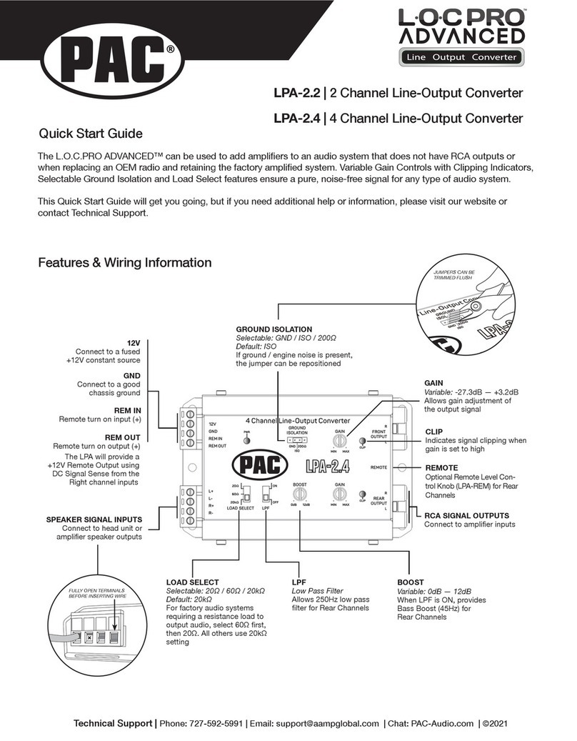 PAC L.O.C.PRO ADVANCED LPA-2.2 User manual