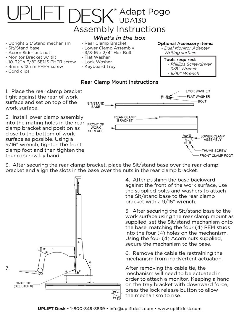 Uplift Desk Adapt Pogo UDA130 User manual Uplift Desk Adapt Pogo UDA130 User manual