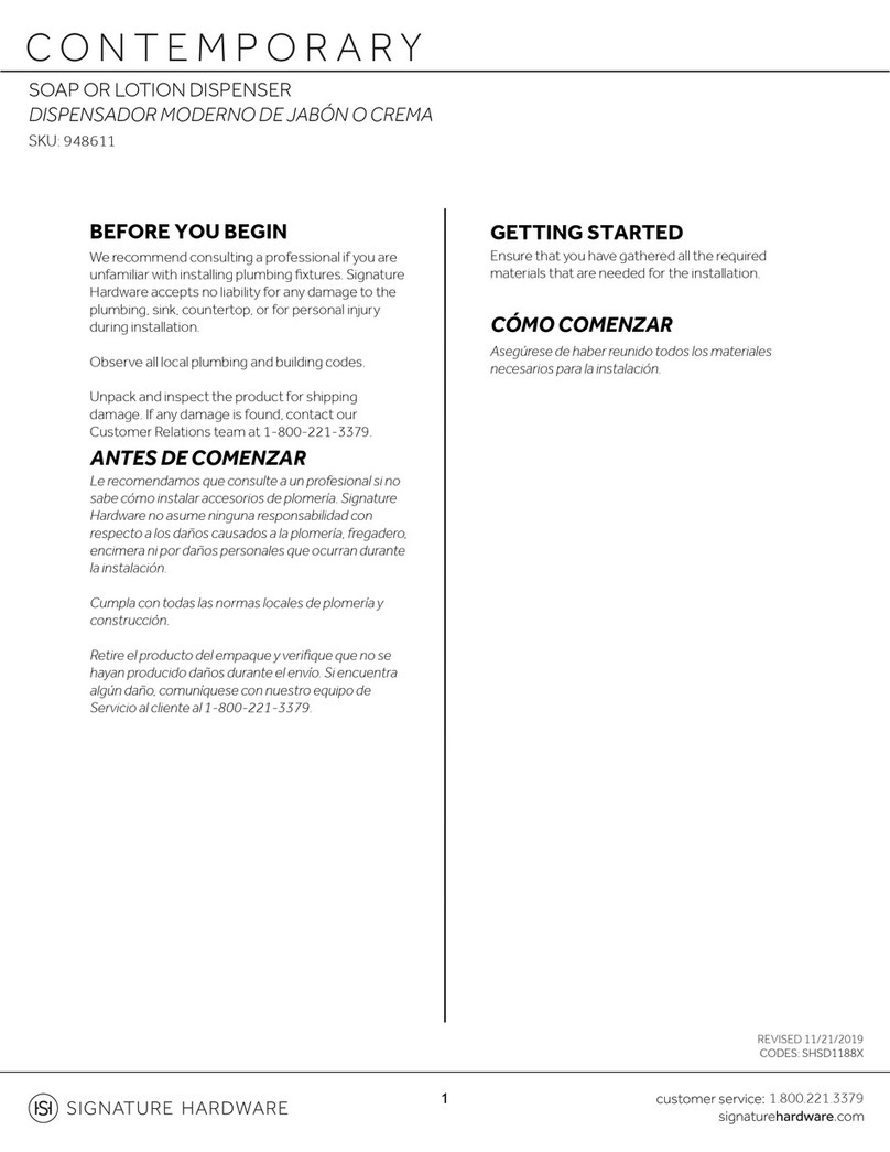 Signature Hardware Contemporary 948611 User manual