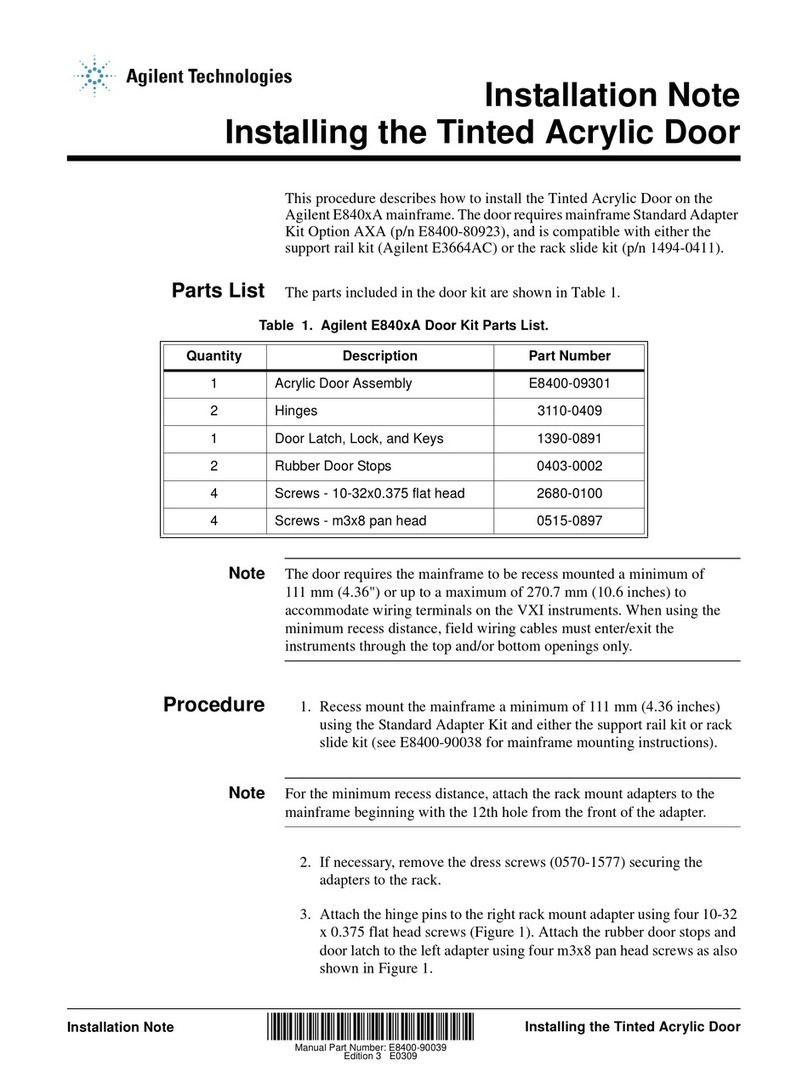 Agilent Technologies E840 A Series Installation and operation manual