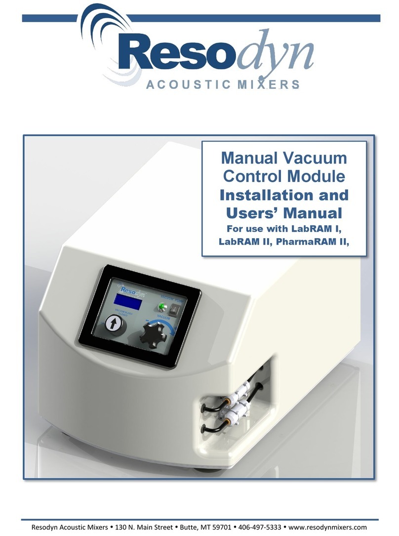 Resodyn Manual Vacuum Control Module Installation and user manual