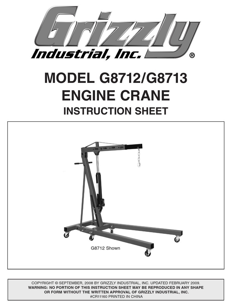 Grizzly G8712 instruction sheet