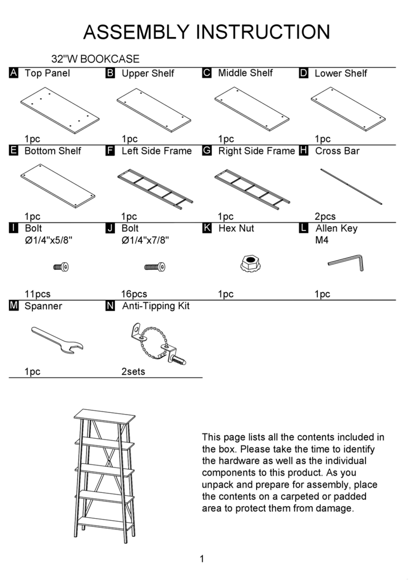 HOMEDEPOT 32"W BOOKCASE Assembly instruction